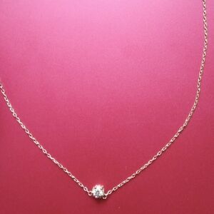 10k GOLD Diamond Solitaire Necklace